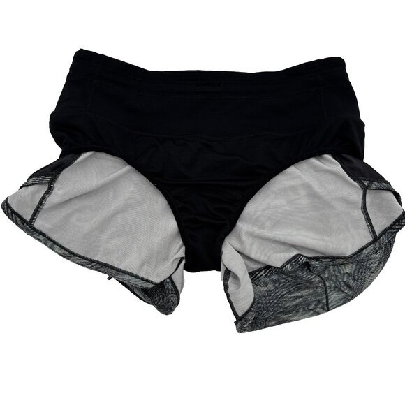 LULULEMON SPEED UP SHORT Dimensional Icing Blue Multi Black SIZE-4 W7AVOT - Picture 6 of 8